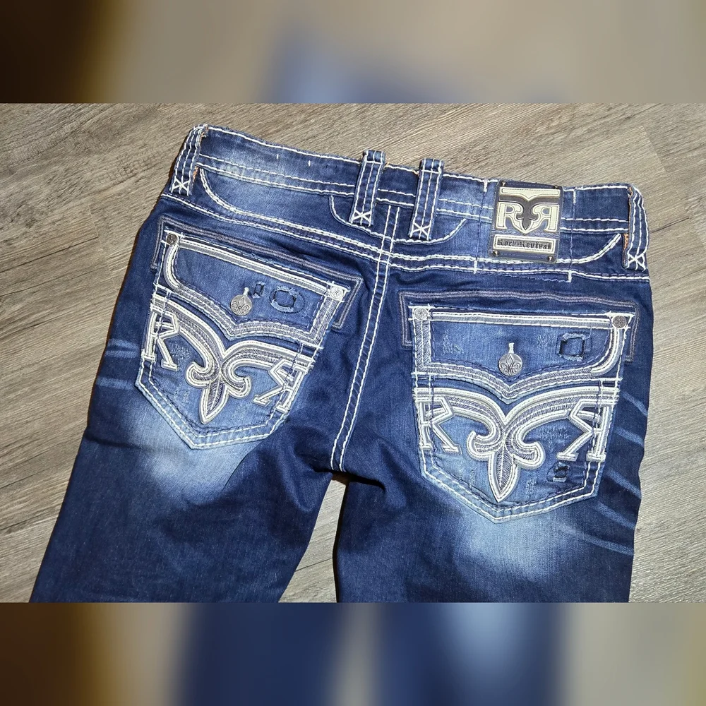 Rock Revival Slim Straight Mens Jeans Size 34 - Picture 4 of 16